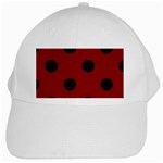 Polka Dots - Black on Dark Red Black Cap