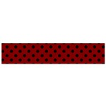 Polka Dots - Black on Maroon Red Flano Scarf (Small)