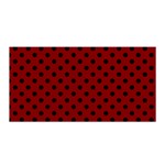 Polka Dots - Black on Maroon Red Satin Wrap