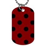Polka Dots - Black on Maroon Red Dog Tag (Two Sides)