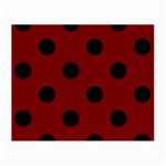 Polka Dots - Black on Maroon Red Small Glasses Cloth