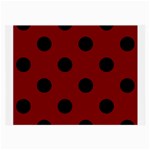 Polka Dots - Black on Maroon Red Large Glasses Cloth