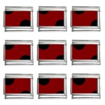 Polka Dots - Black on Maroon Red 9mm Italian Charm (9 pack)