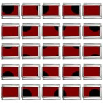 Polka Dots - Black on Maroon Red 9mm Italian Charm (25 pack)