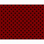 Polka Dots - Black on Maroon Red Collage 11  x 14 