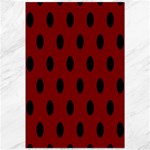 Polka Dots - Black on Maroon Red Canvas 12  x 18 