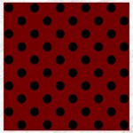 Polka Dots - Black on Maroon Red Canvas 20  x 20 