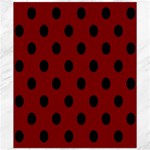 Polka Dots - Black on Maroon Red Canvas 20  x 24 