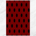Polka Dots - Black on Maroon Red Canvas 20  x 30 