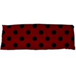 Polka Dots - Black on Maroon Red Body Pillow Case (Dakimakura) (One Side)