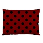 Polka Dots - Black on Maroon Red Pillow Case (Two Sides)