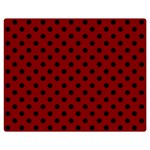 Polka Dots - Black on Maroon Red Double Sided Flano Blanket (Medium)