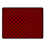 Polka Dots - Black on Maroon Red Double Sided Fleece Blanket (Small) (Two Sides)