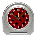 Polka Dots - Black on Maroon Red Desk Alarm Clock