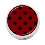 Polka Dots - Black on Maroon Red 4-Port USB Hub (One Side)