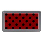 Polka Dots - Black on Maroon Red Memory Card Reader (Mini)