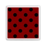 Polka Dots - Black on Maroon Red Memory Card Reader with Storage (Square)