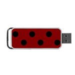 Polka Dots - Black on Maroon Red Portable USB Flash (One Side)
