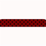 Polka Dots - Black on Maroon Red Small Bar Mat