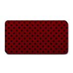 Polka Dots - Black on Maroon Red Medium Bar Mat
