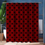 Polka Dots - Black on Maroon Red Shower Curtain 60  x 72  (Medium)