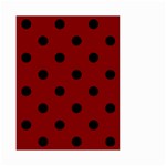 Polka Dots - Black on Maroon Red Small Garden Flag (Two Sides)