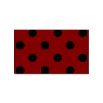 Polka Dots - Black on Maroon Red Sticker (Rectangular)