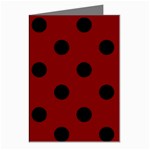 Polka Dots - Black on Maroon Red Greeting Cards (Pkg of 8)