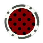Polka Dots - Black on Maroon Red Poker Chip Card Guard