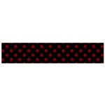 Polka Dots - Maroon Red on Black Flano Scarf (Small)