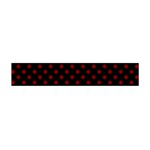 Polka Dots - Maroon Red on Black Flano Scarf (Mini)