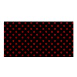 Polka Dots - Maroon Red on Black Satin Shawl