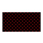Polka Dots - Maroon Red on Black Satin Wrap