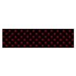 Polka Dots - Maroon Red on Black Satin Scarf (Oblong)