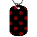 Polka Dots - Maroon Red on Black Dog Tag (One Side)