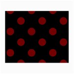 Polka Dots - Maroon Red on Black Small Glasses Cloth