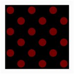 Polka Dots - Maroon Red on Black Medium Glasses Cloth