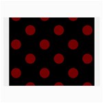 Polka Dots - Maroon Red on Black Large Glasses Cloth