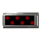 Polka Dots - Maroon Red on Black Superlink Italian Charm (9mm)