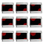 Polka Dots - Maroon Red on Black 9mm Italian Charm (9 pack)