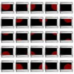 Polka Dots - Maroon Red on Black 9mm Italian Charm (25 pack)