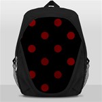 Polka Dots - Maroon Red on Black Backpack Bag