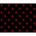 Polka Dots - Maroon Red on Black Collage 8  x 10 