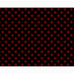 Polka Dots - Maroon Red on Black Collage 11  x 14 