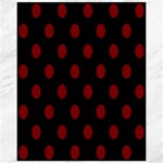 Polka Dots - Maroon Red on Black Canvas 11  x 14 