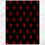Polka Dots - Maroon Red on Black Canvas 12  x 16 