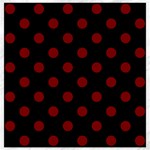 Polka Dots - Maroon Red on Black Canvas 16  x 16 