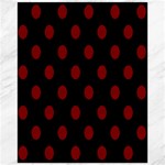 Polka Dots - Maroon Red on Black Canvas 16  x 20 
