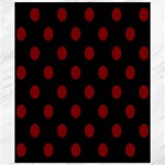 Polka Dots - Maroon Red on Black Canvas 20  x 24 