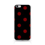 Polka Dots - Maroon Red on Black Apple iPhone 6/6S Silicone Case (Transparent)